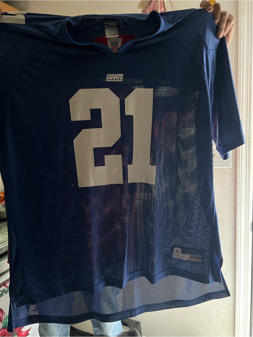 NFL Men's Royal Blue #21 Giants Mesh Jersey